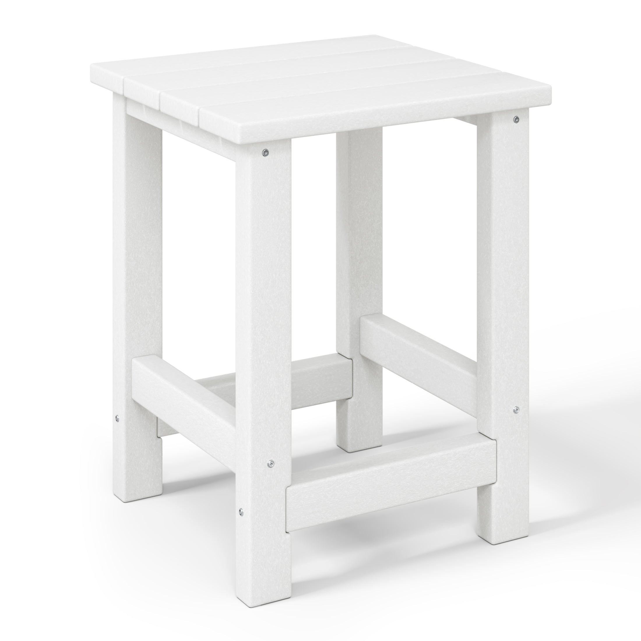Tiny Terraces Kids' All-Weather Outdoor Side Table (12" Top) White Seahawk Designs Kids Patio Side Tables