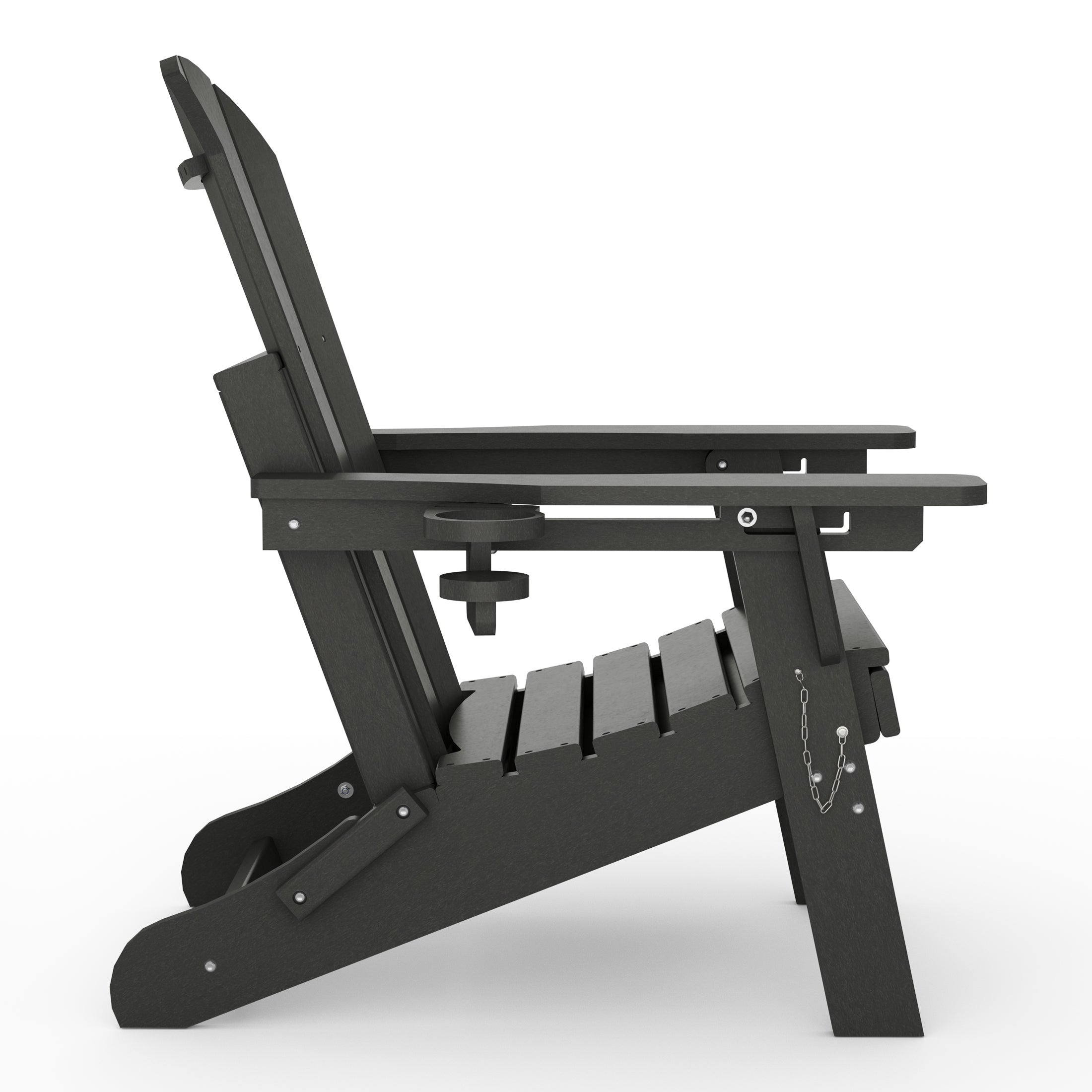 Chatham Folding Adjustable Adirondack Chair with Cup Holder and Hideaway Ottoman Gray Seahawk Designs Adirondack Chairs