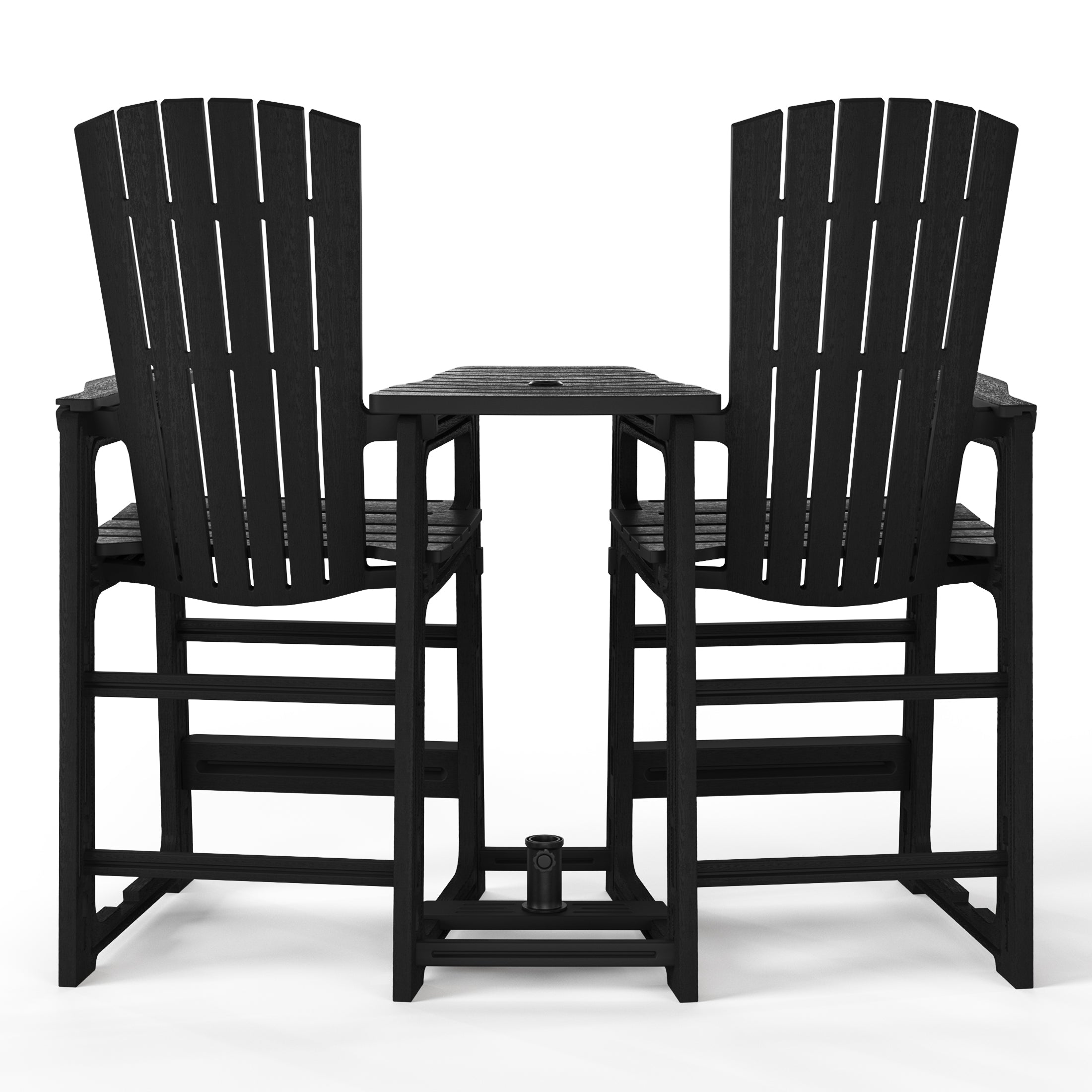 Snap’n Lock Adirondack Balcony Two-Chair Set with Connecting Wedge Table (No Tools or Hardware Required) Seahawk Designs Patio Chairs