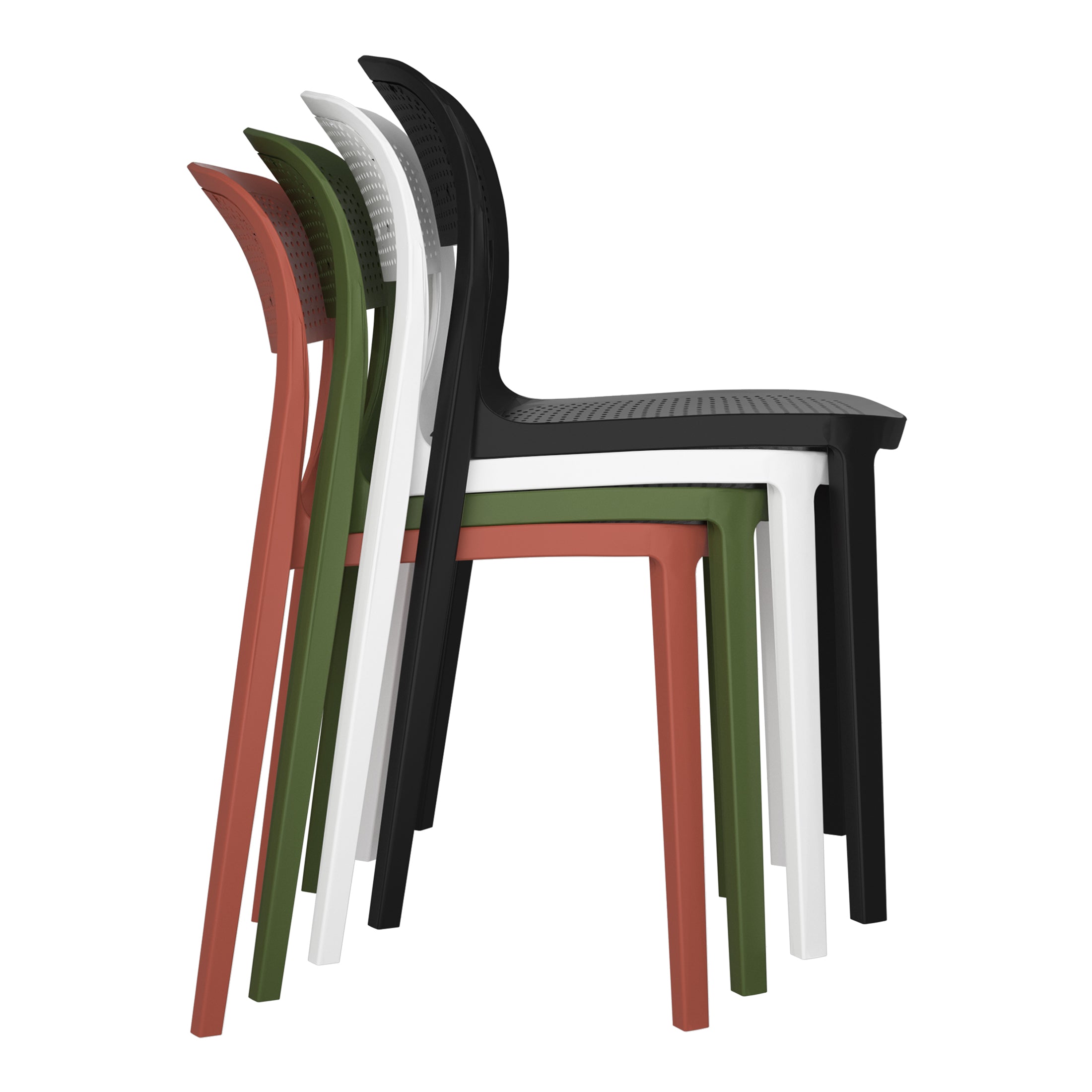 Polyform Stacking Dining Side Chair (Set of 2) Black Seahawk Designs Patio Dining Chairs