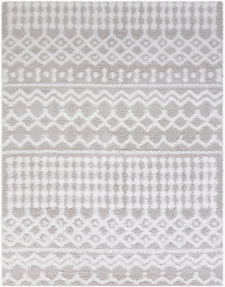 Urban Shag Machine Woven Rug — Light Gray/White