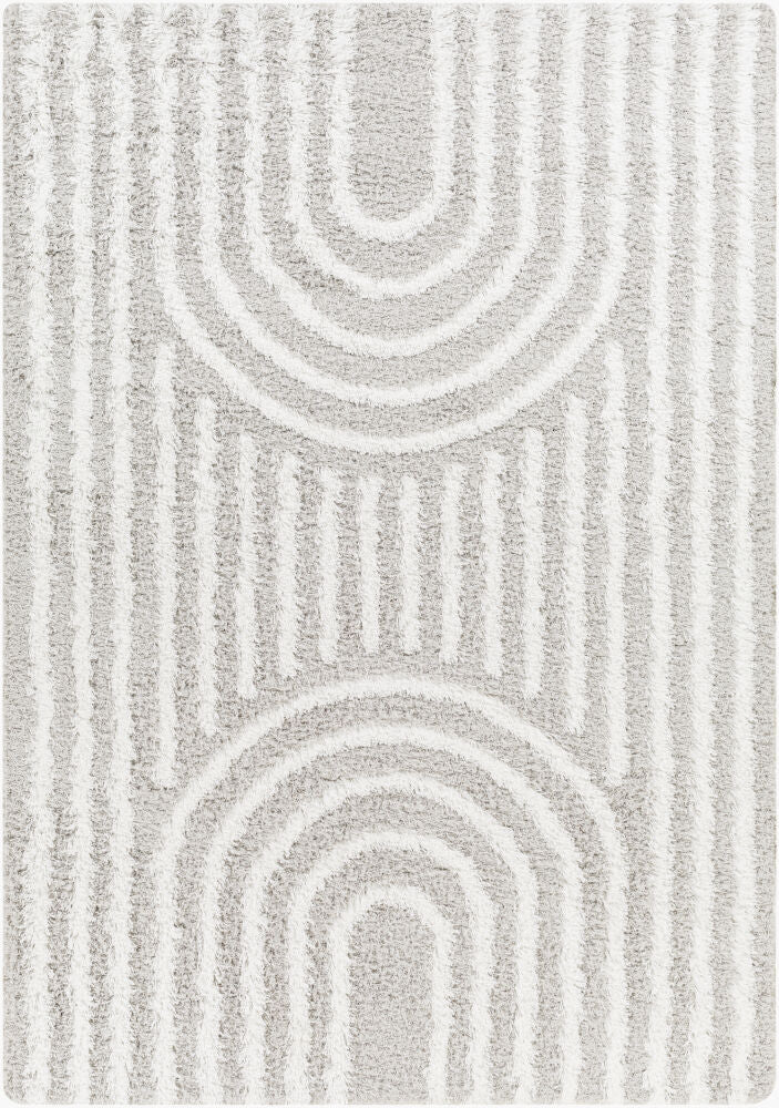 Urban Shag Machine Woven Rug — Light Gray/White