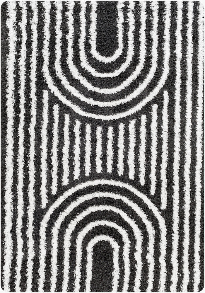 Urban Shag Machine Woven Rug — Black/White