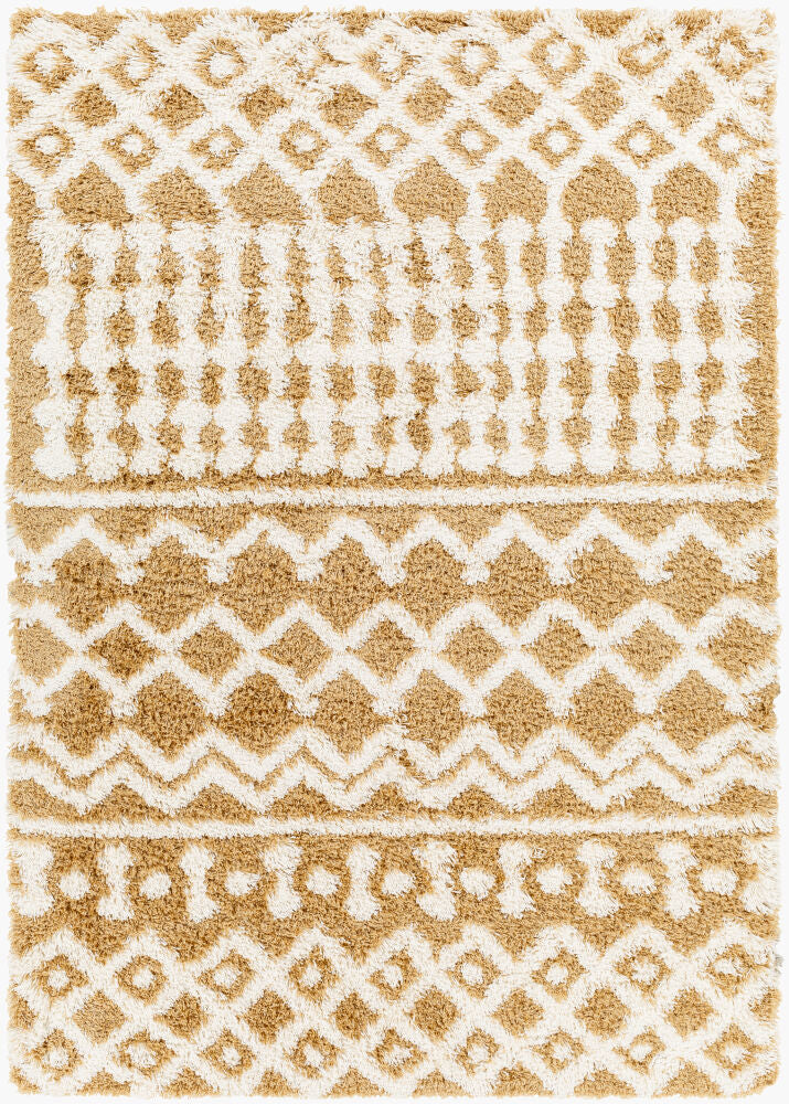 Urban Shag Machine Woven Rug — Camel/Ivory