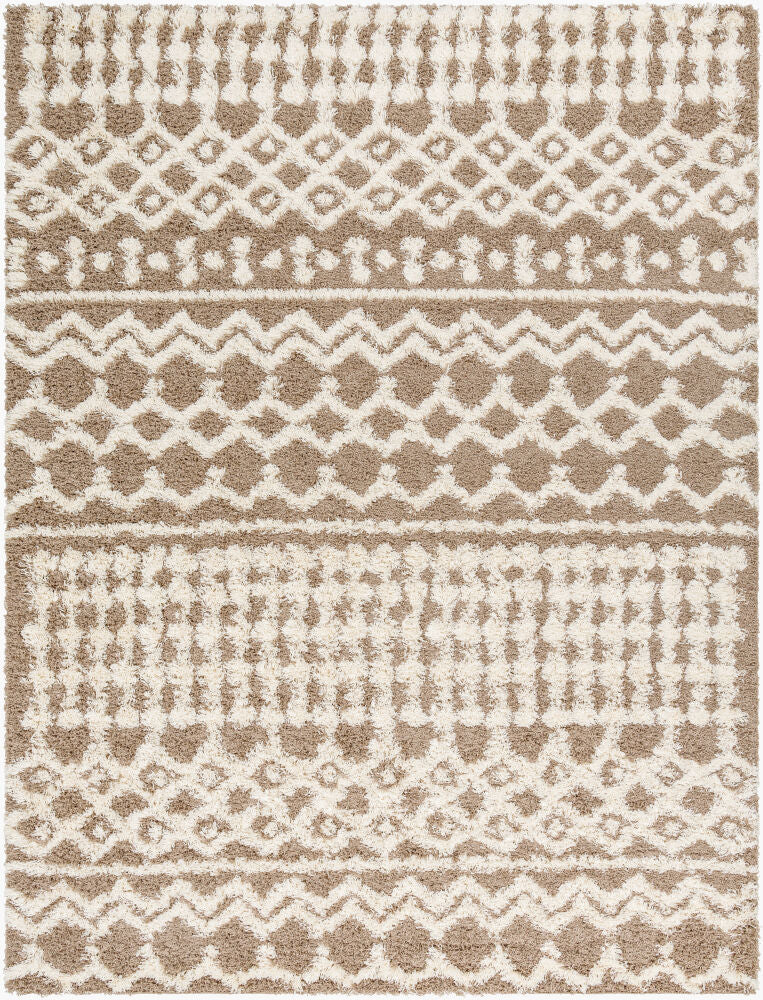 Urban Shag Machine Woven Rug — Ivory/Medium Brown