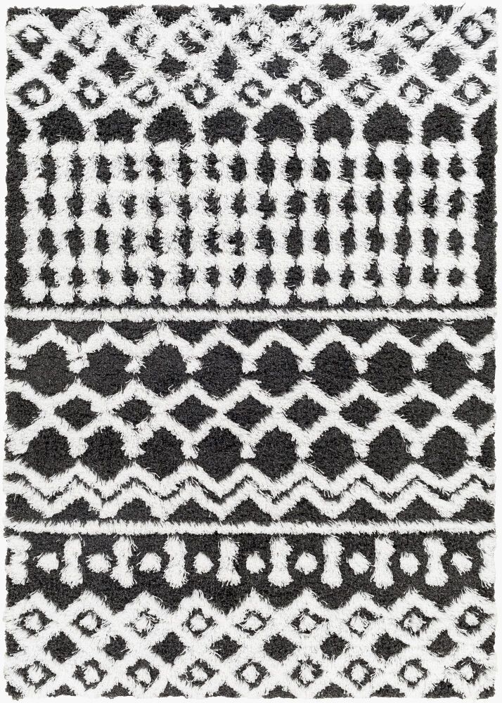 Urban Shag Machine Woven Rug — Black/White