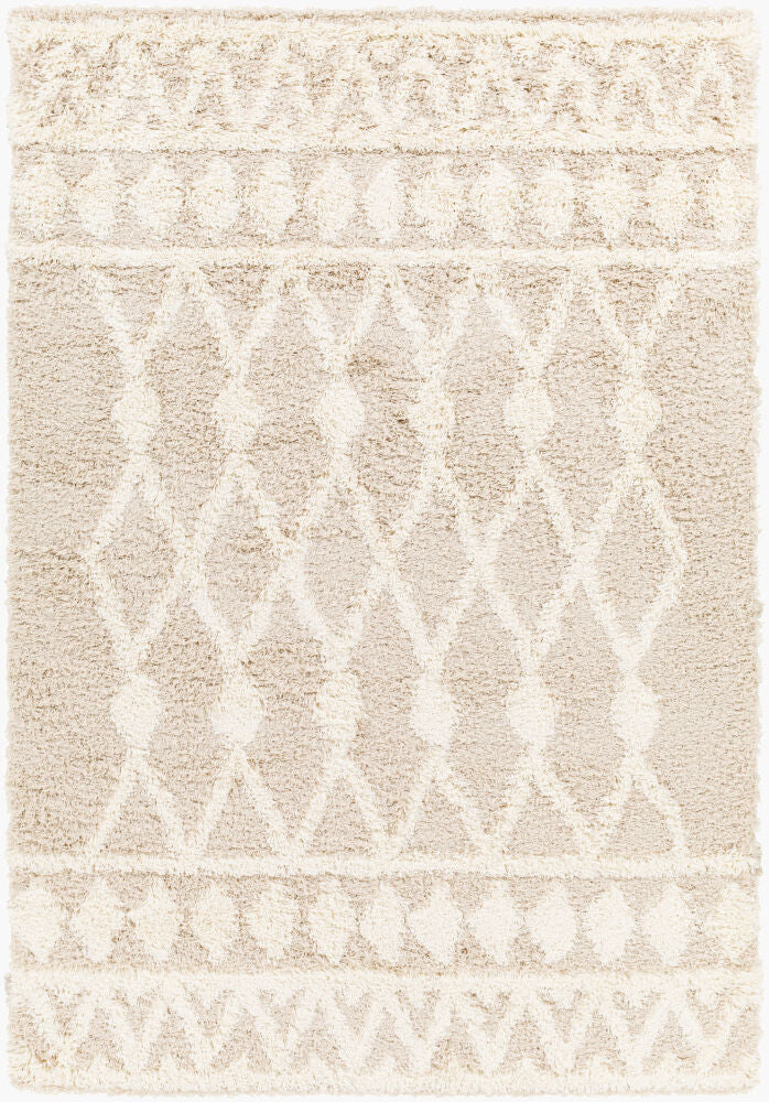 Urban Shag Machine Woven Rug — Beige/Ivory
