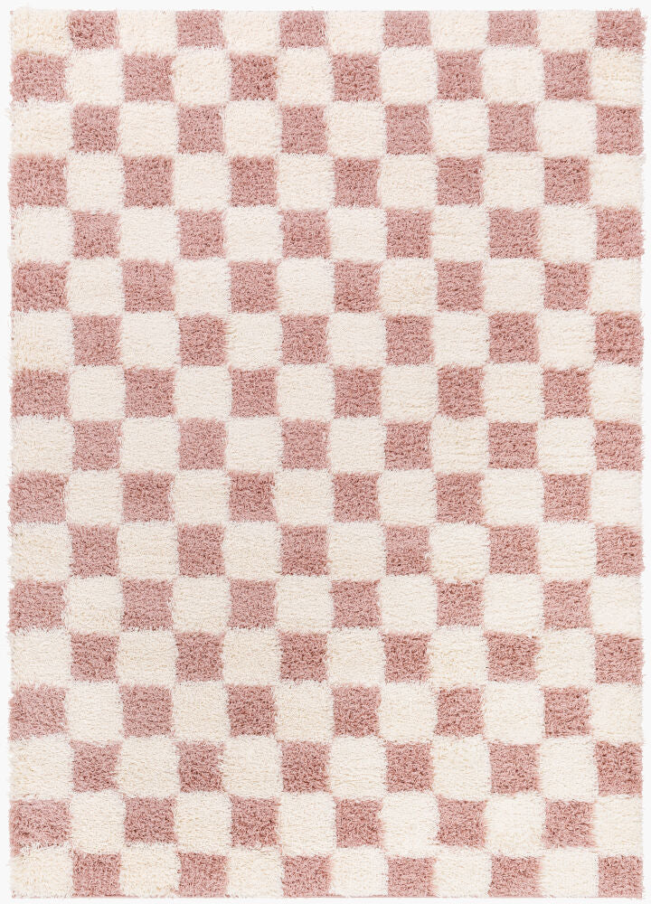 Urban Shag Machine Woven Rug — Cream/Dusty Pink