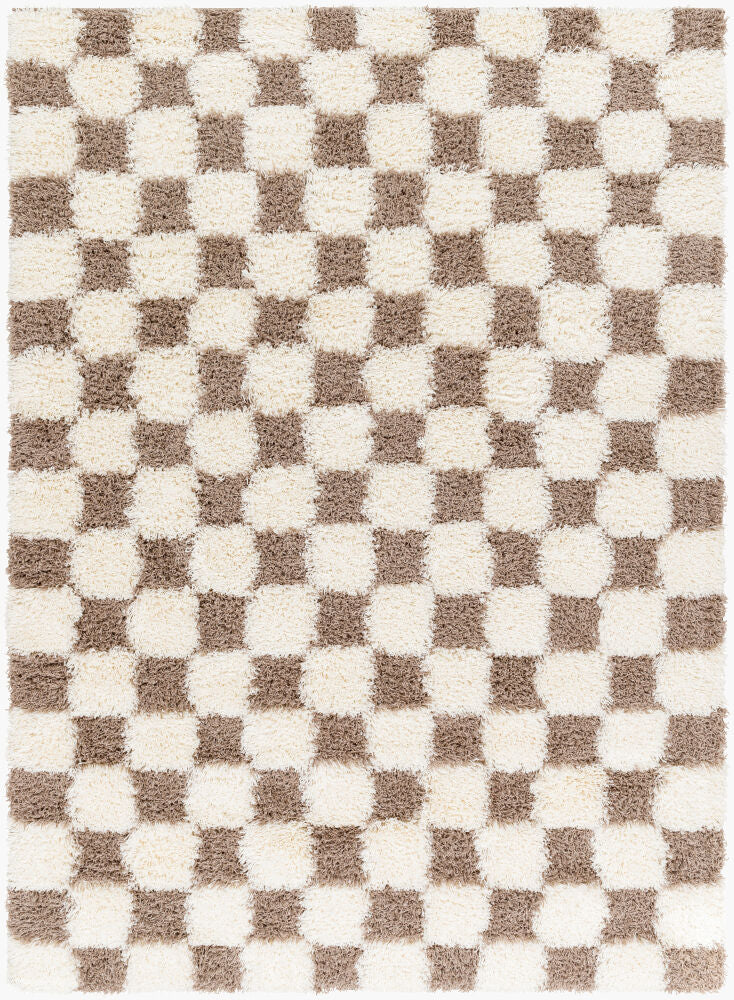 Urban Shag Machine Woven Rug — Brown/Cream