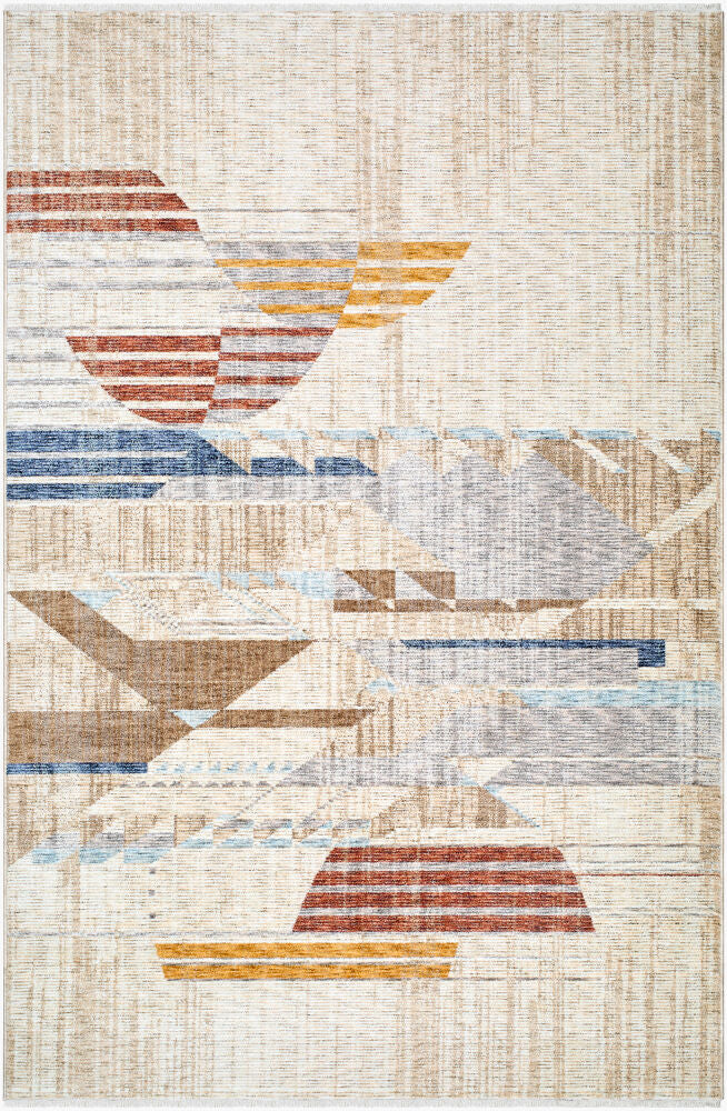 Usonia Machine Woven Rug — Brown/Burnt Orange