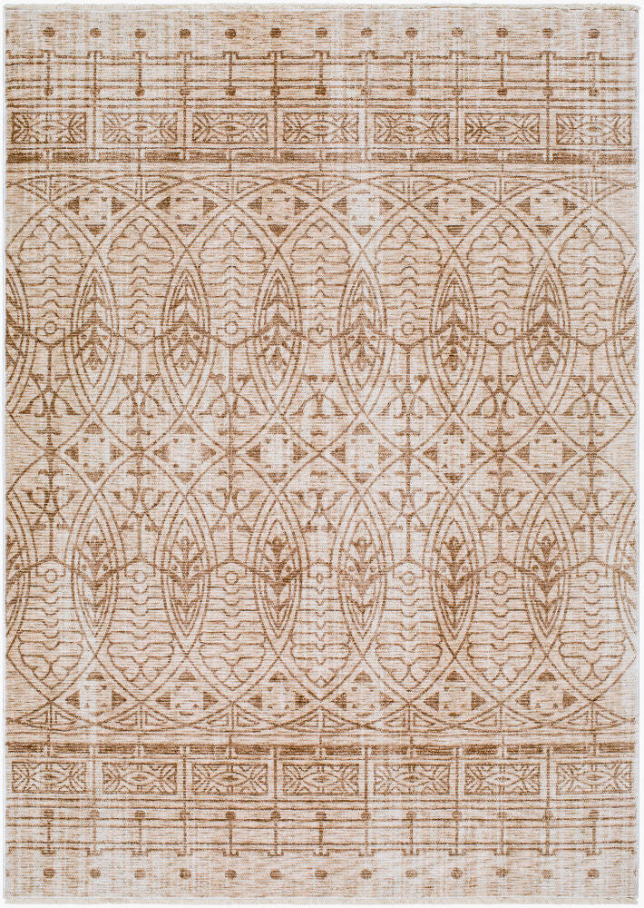 Usonia Machine Woven Rug — Brown/White