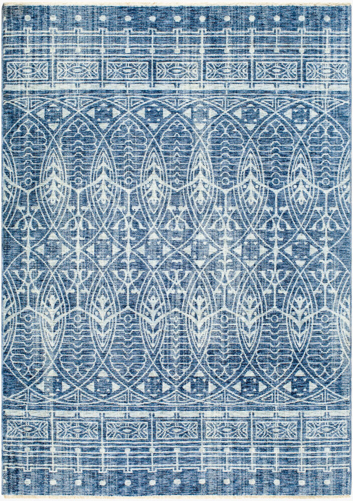 Usonia Machine Woven Rug — Dark Blue/Ice Blue