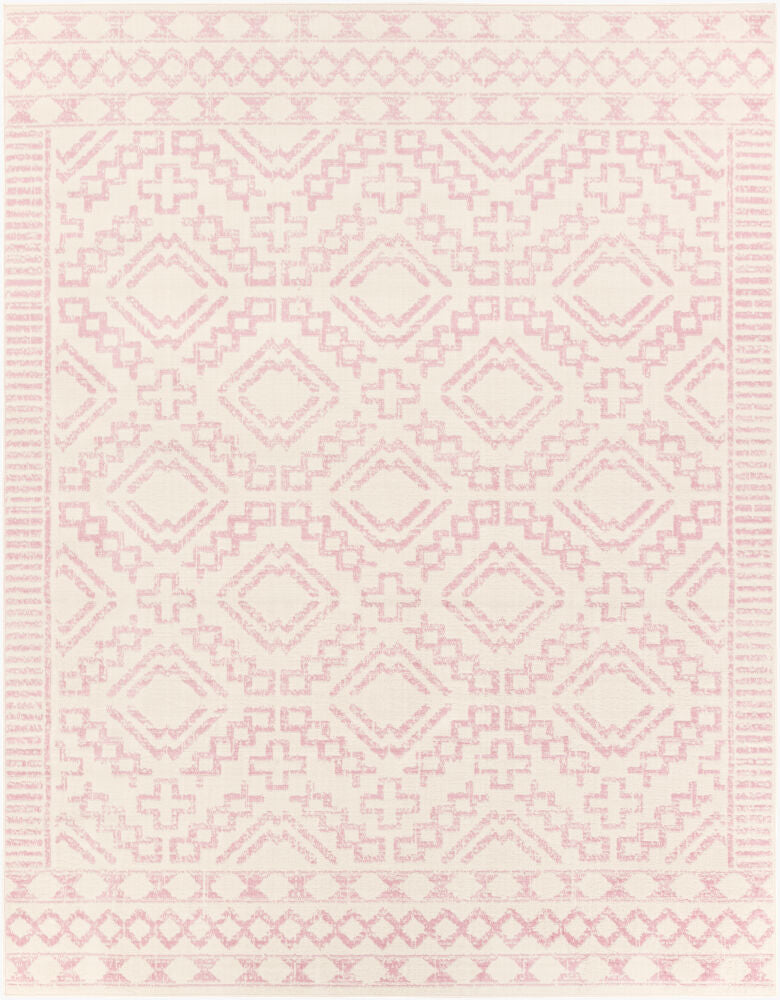 Ustad Machine Woven Rug — Cream/Dusty Pink