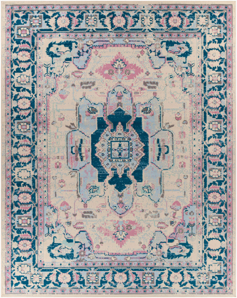 Ustad Machine Woven Rug — Blue/Cream