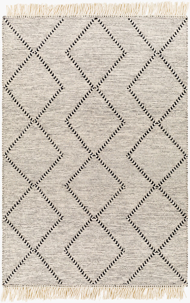 Uttar Handmade Rug — Black/Cream