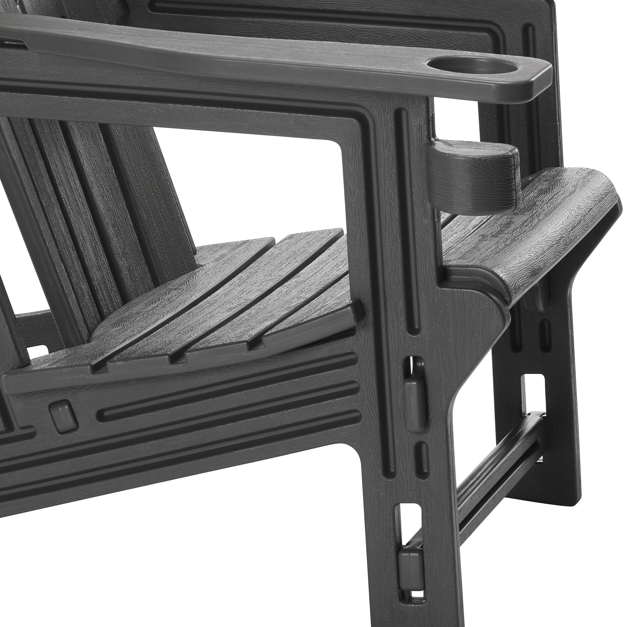 Set of Snap'n Lock Adirondack Chairs with Connecting Wedge Table (No Tools or Hardware) Seahawk Designs Adirondack Chairs