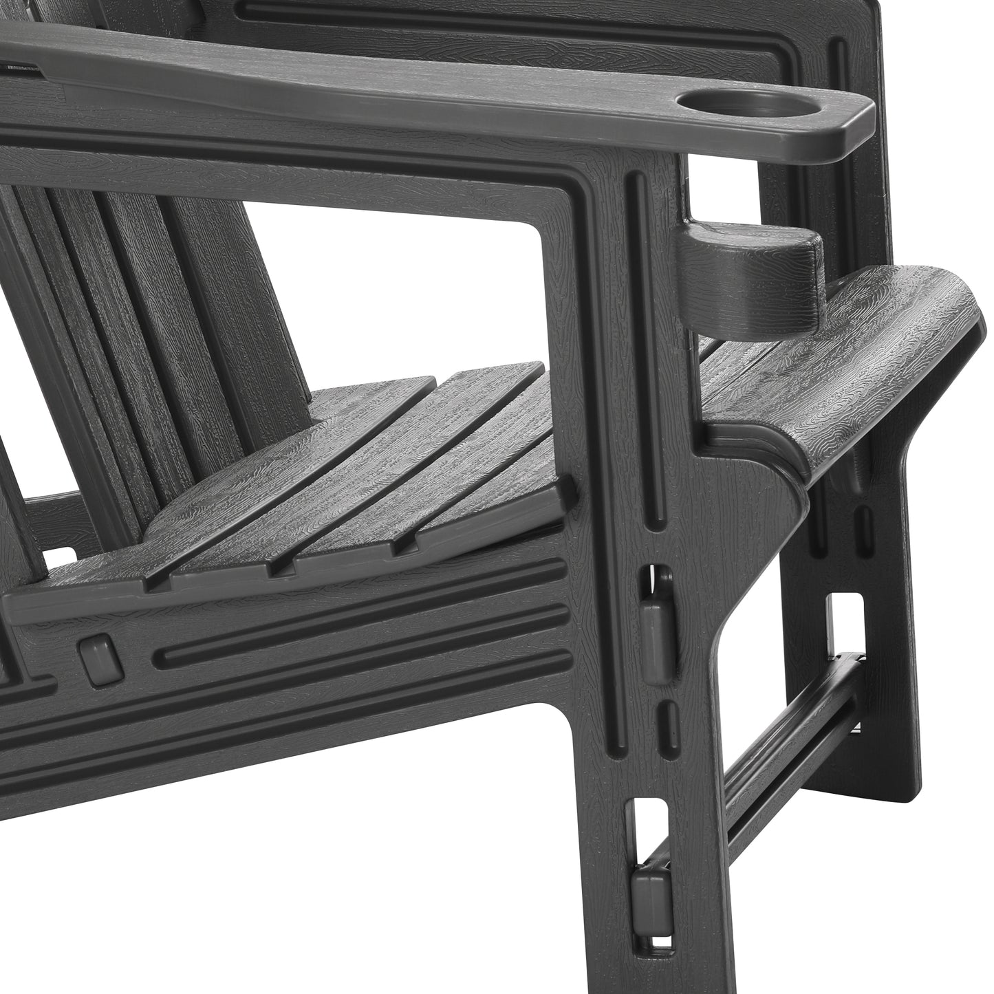 Set of Snap'n Lock Adirondack Chairs with Connecting Wedge Table (No Tools or Hardware) Seahawk Designs Adirondack Chairs
