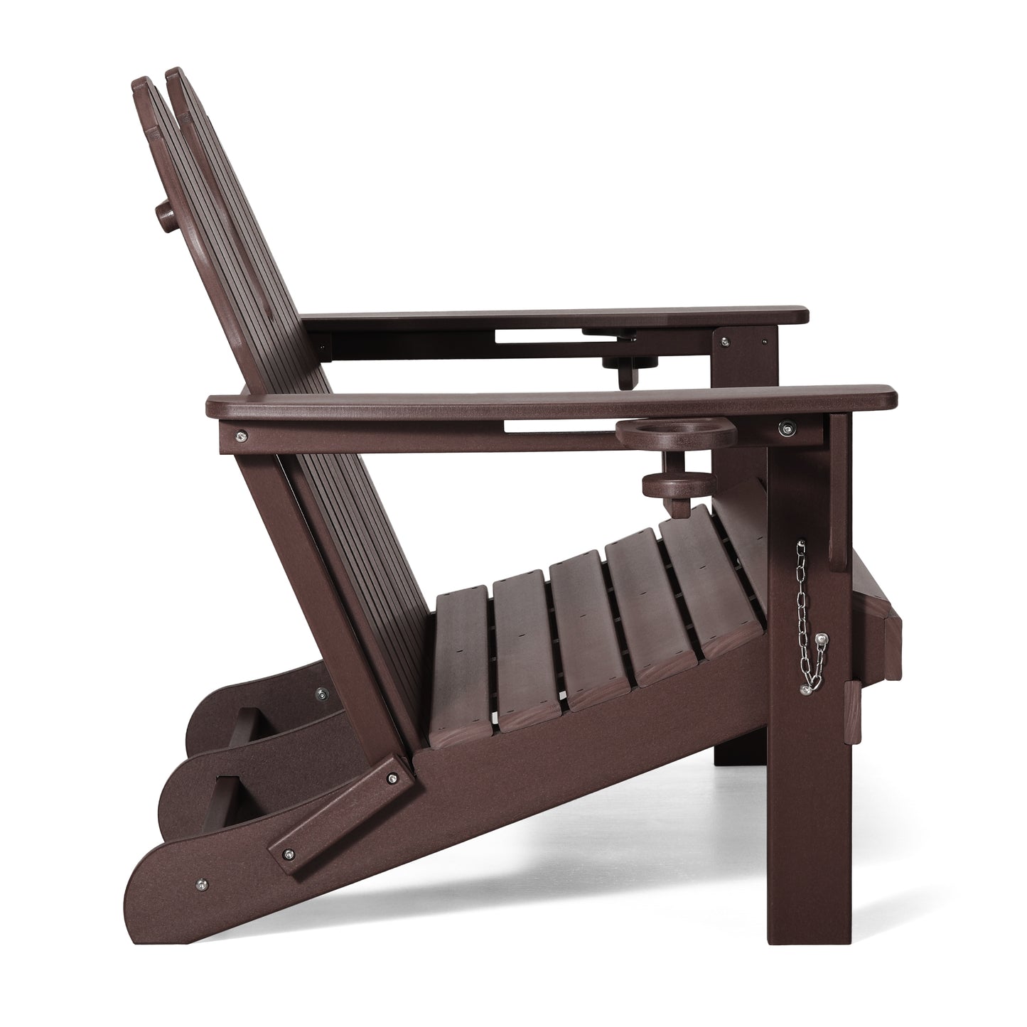 Magnolia Adirondack 49" Folding Bench Dark Brown Seahawk Designs Patio Benches