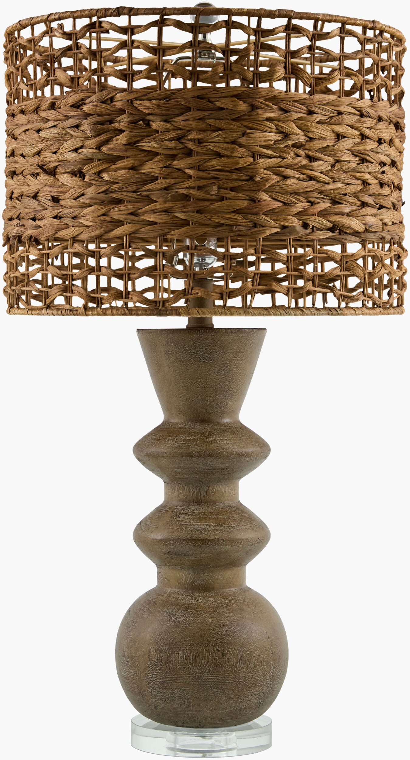 Vedruna Accent Table Lamp — Clear/Dark Brown