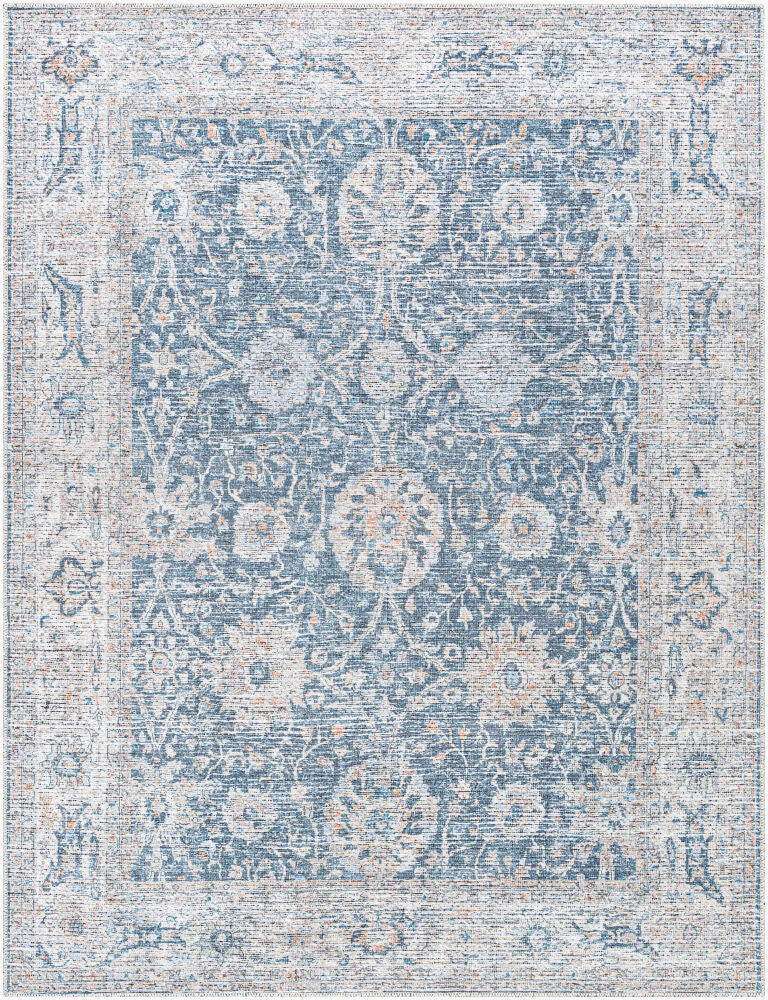 Vinny Machine Woven Rug — Dark Blue/Denim