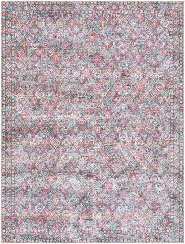Vinny Machine Woven Rug — Aqua/Brown