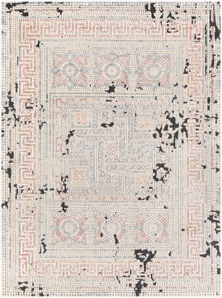 Venezia Machine Woven Rug — Black/Light Beige