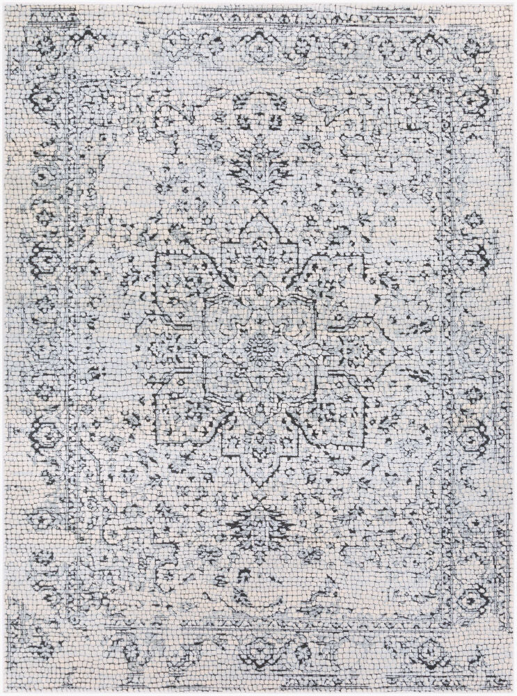 Venezia Machine Woven Rug — Black/Light Beige