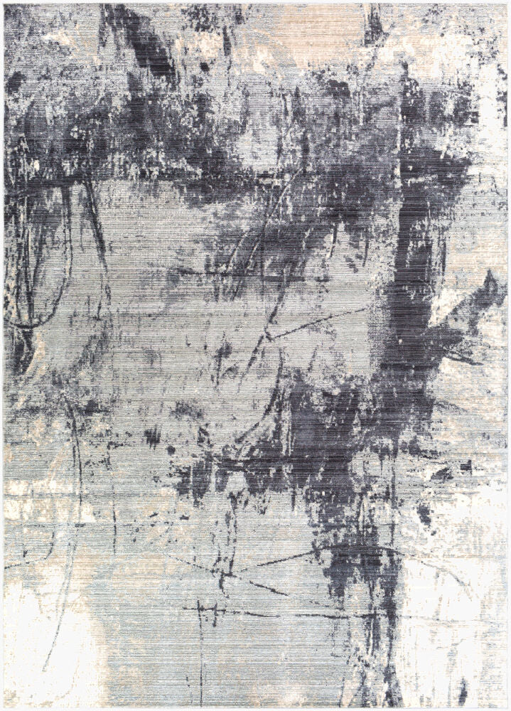 Valour Machine Woven Rug — Charcoal/Ink Blue