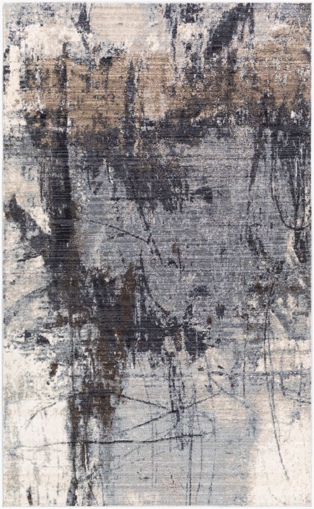 Valour Machine Woven Rug — Charcoal/Dark Brown