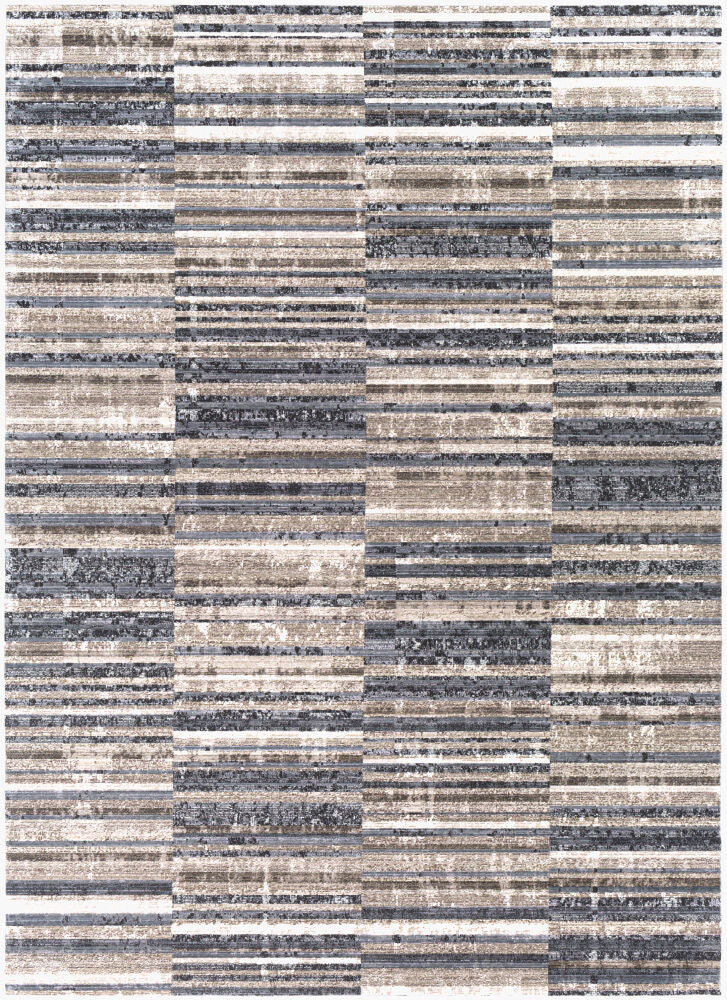 Valour Machine Woven Rug — Black/Cream