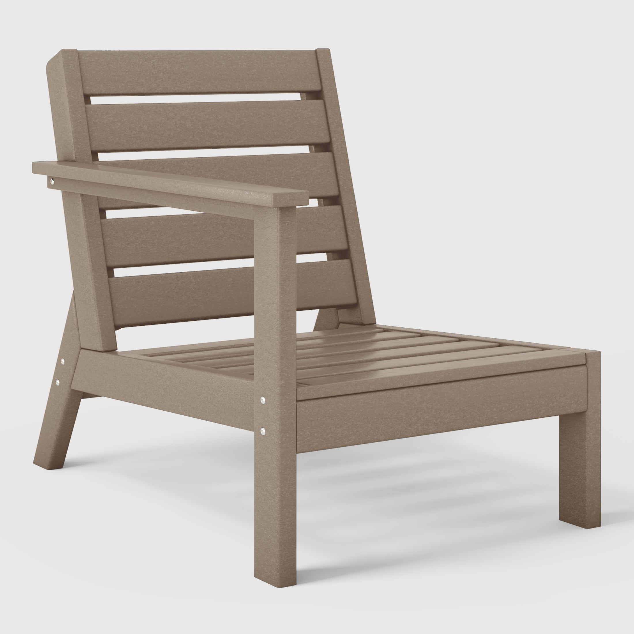 Scottsdale All-Weather Outdoor Modular Deep Seating Left Arm Chair (with Optional Cushions) Weathered Wood NoCushion Seahawk Designs Patio Chairs