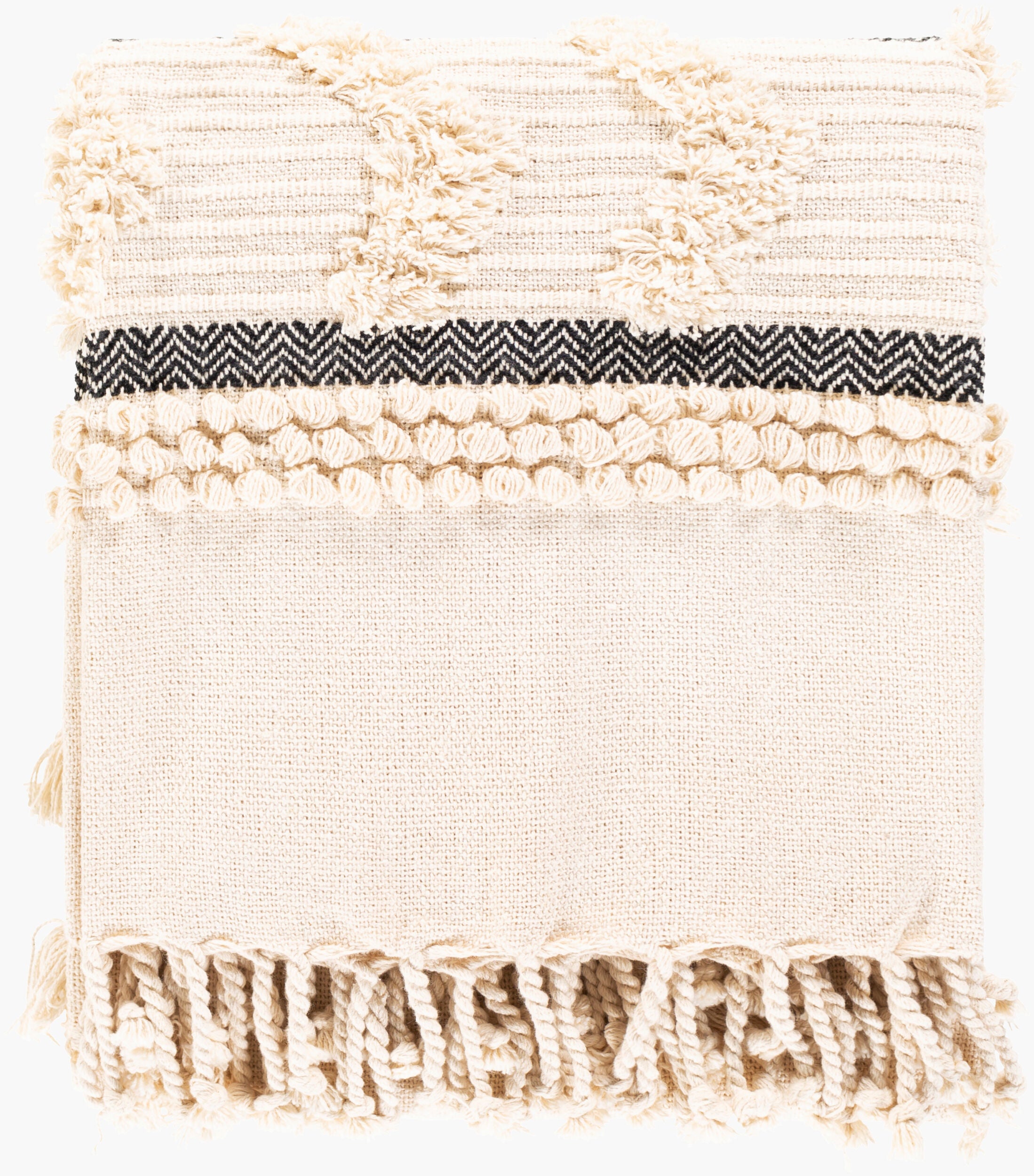 Vasant Throw — Ink Blue/Ivory