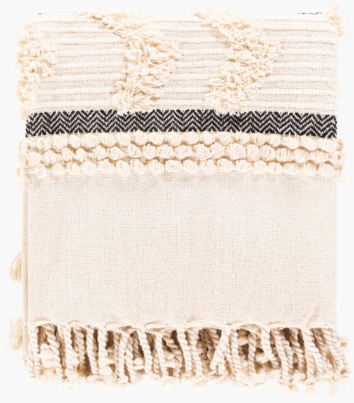 Vasant Throw — Ink Blue/Ivory