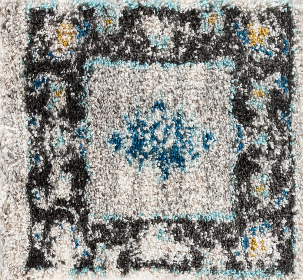Vintage Shag Machine Woven Rug — Aqua/Blue