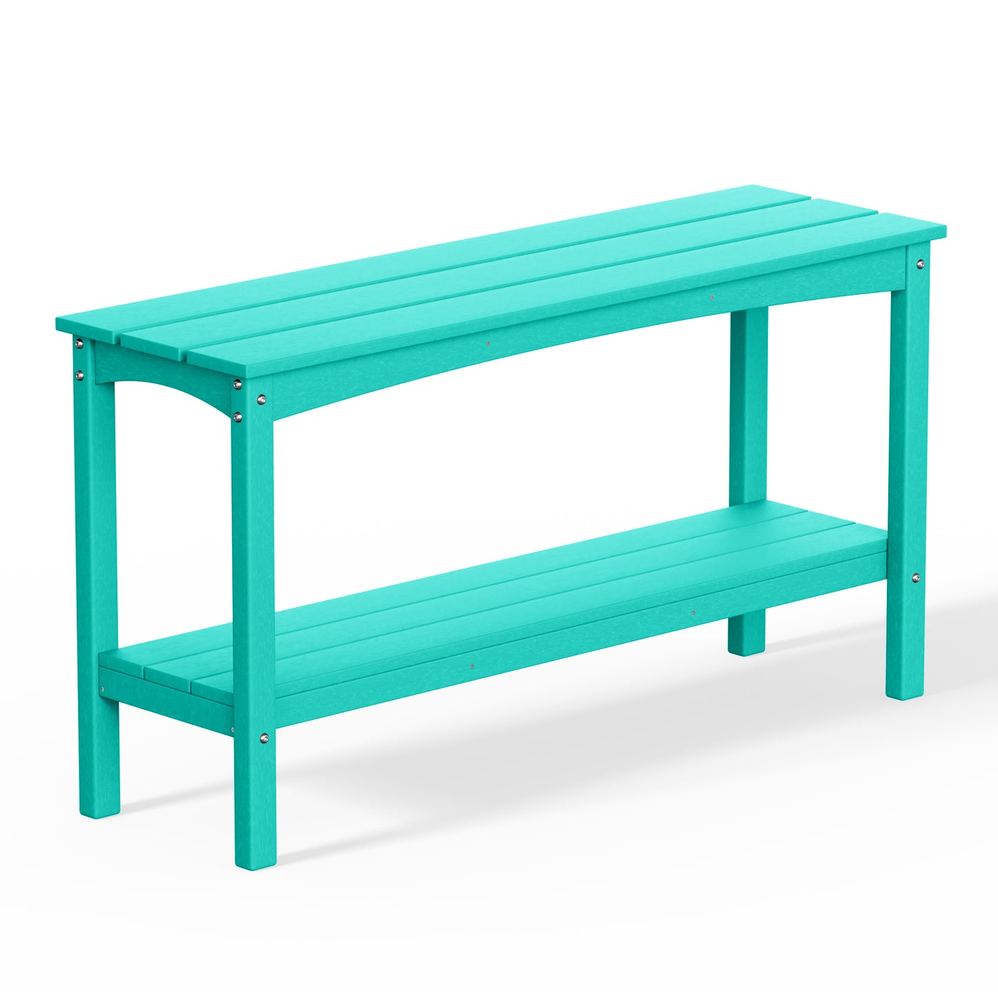 Tuscany All-Weather Outdoor Two Shelf Patio Bar Console Table (55" Wide) Turquoise Seahawk Designs Outdoor Console Tables