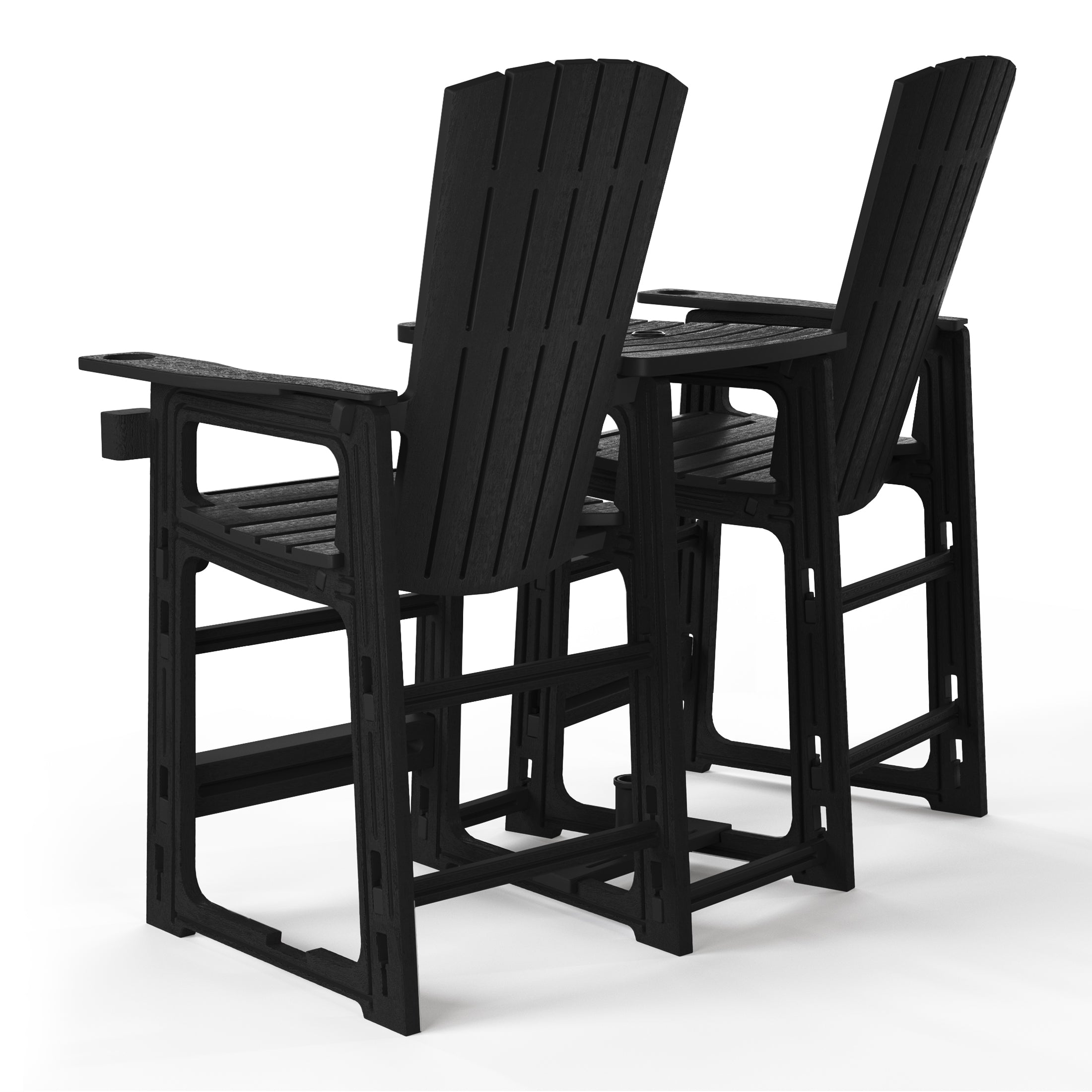 Snap’n Lock Adirondack Balcony Two-Chair Set with Connecting Wedge Table (No Tools or Hardware Required) Seahawk Designs Patio Chairs