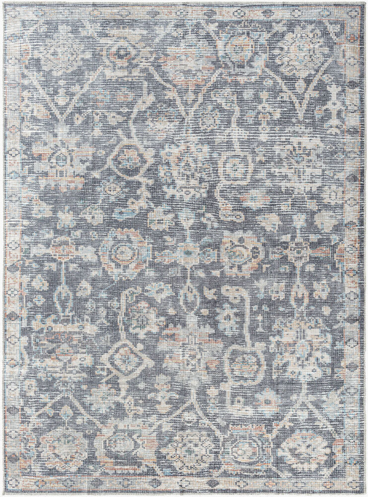 Eleni Machine Woven Rug — Black/Burnt Orange
