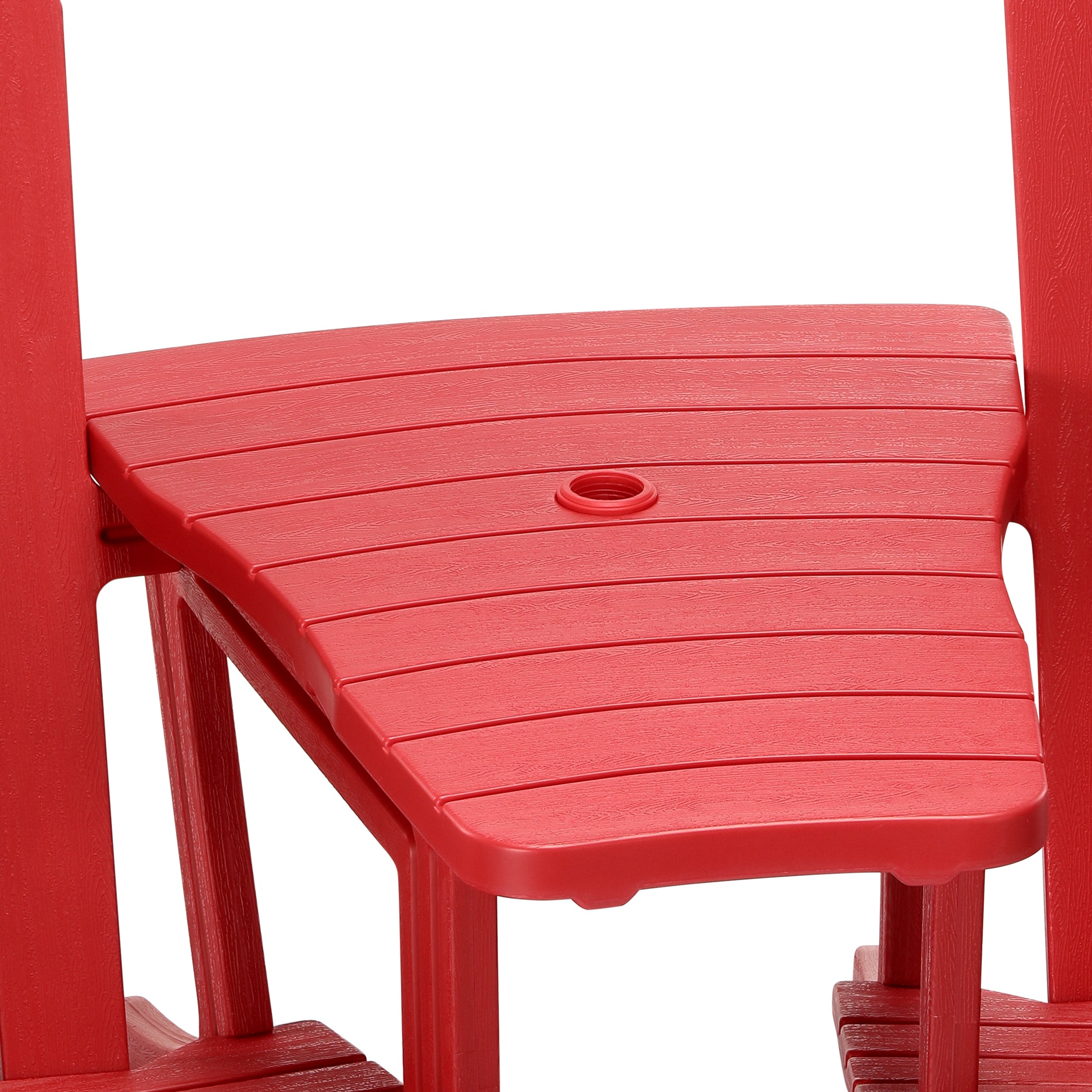 Set of Snap'n Lock Adirondack Chairs with Connecting Wedge Table (No Tools or Hardware) Seahawk Designs Adirondack Chairs
