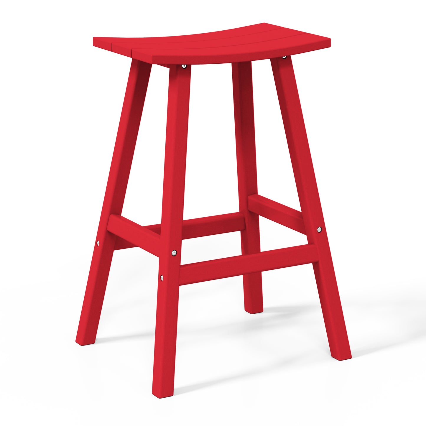 Stockholm All-Weather Outdoor Saddle Bar Stool (29" Height) Red Seahawk Designs Patio Bar & Counter Stools