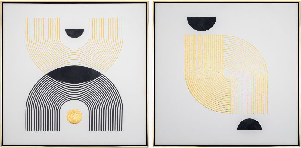 Wesleyan Framed Art — Black/Metallic - Gold