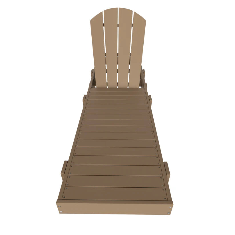Chatham All-Weather Outdoor Adirondack Reclining Sun Lounger With Wheels Weathered Wood Seahawk Designs Patio Chaise Lounges