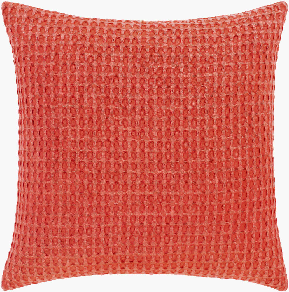 Waffle Accent Pillow — Coral