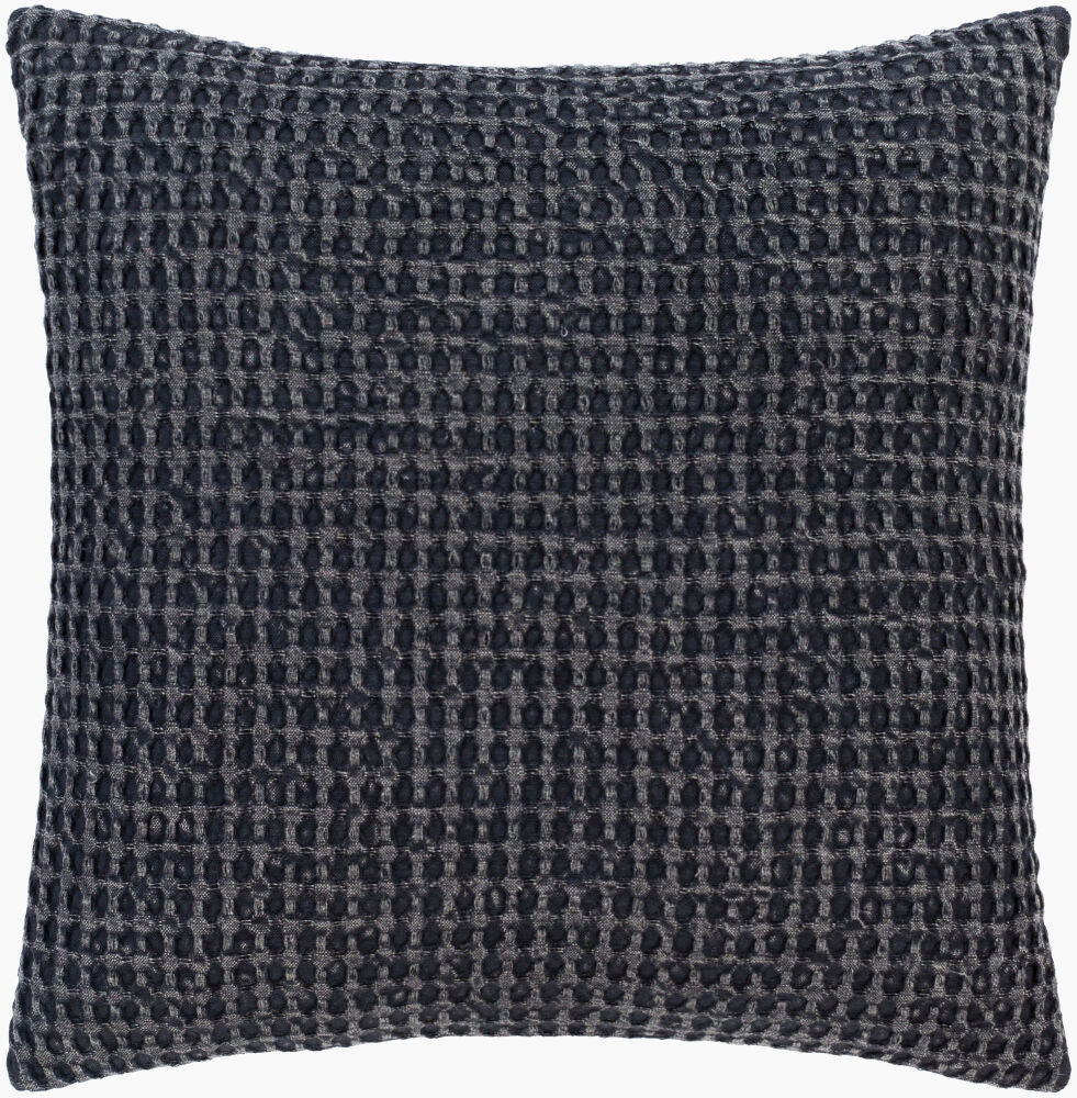 Waffle Accent Pillow — Black