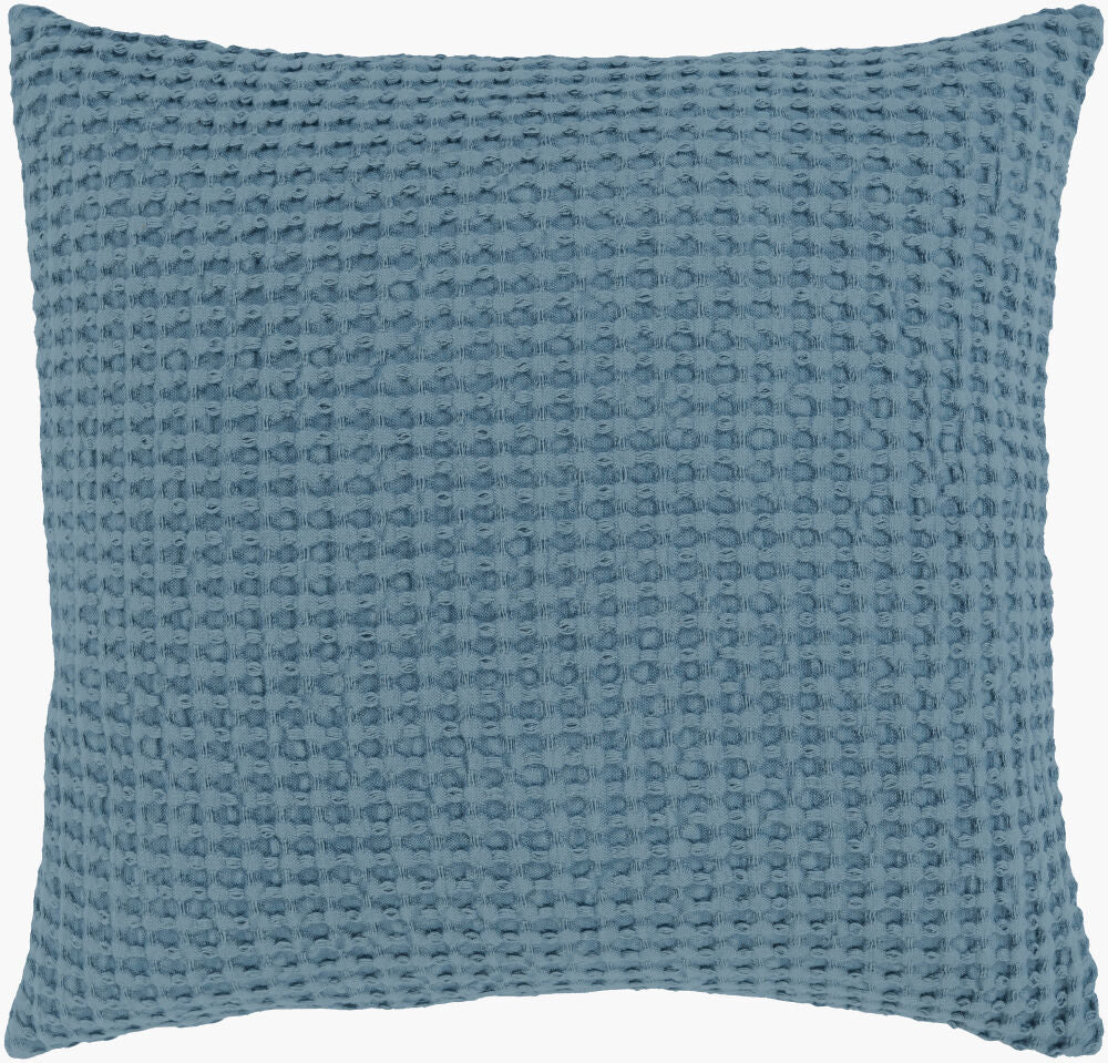 Waffle Accent Pillow — Light Blue