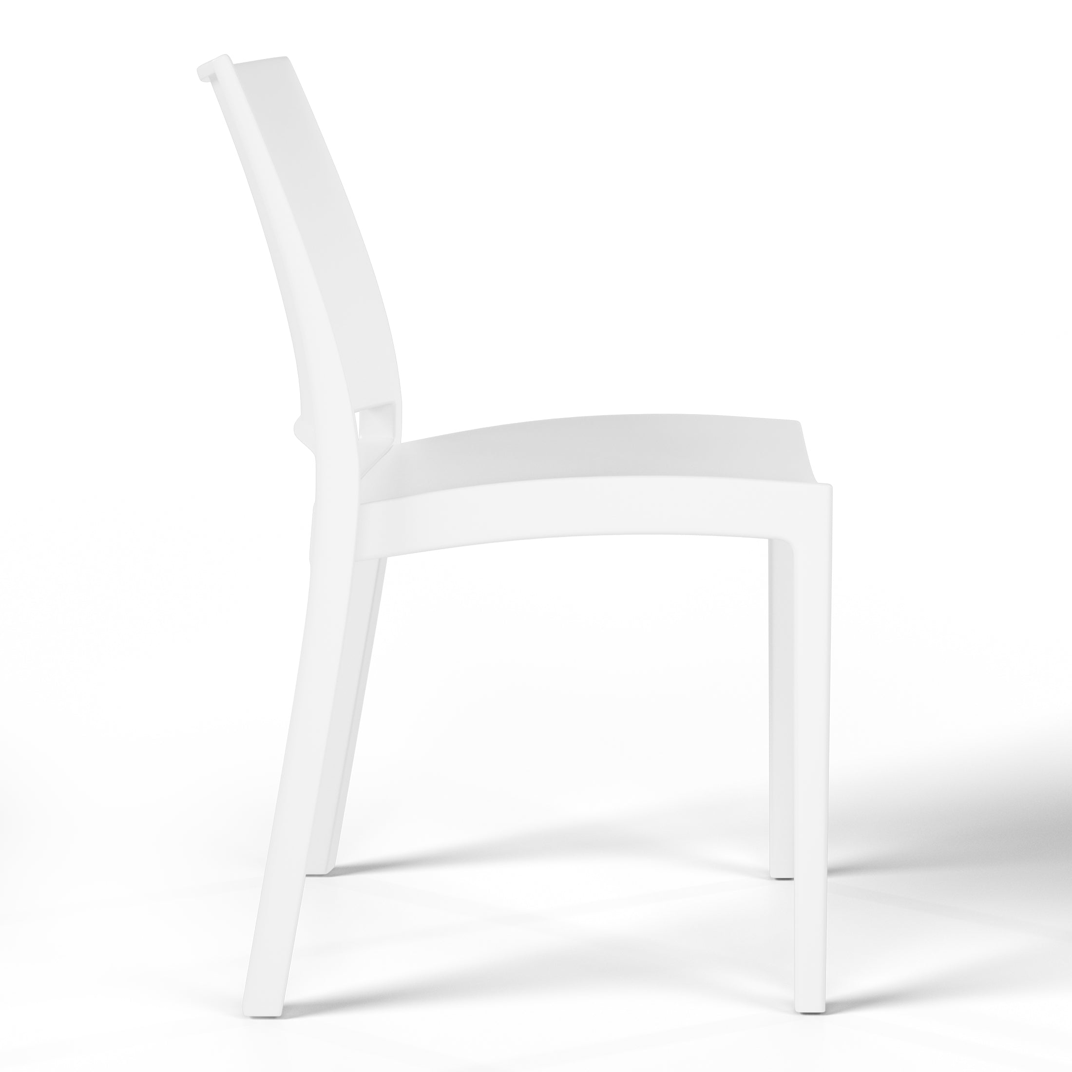 Polyform Stacking Dining Side Chair (Set of 2) White Seahawk Designs Patio Dining Chairs