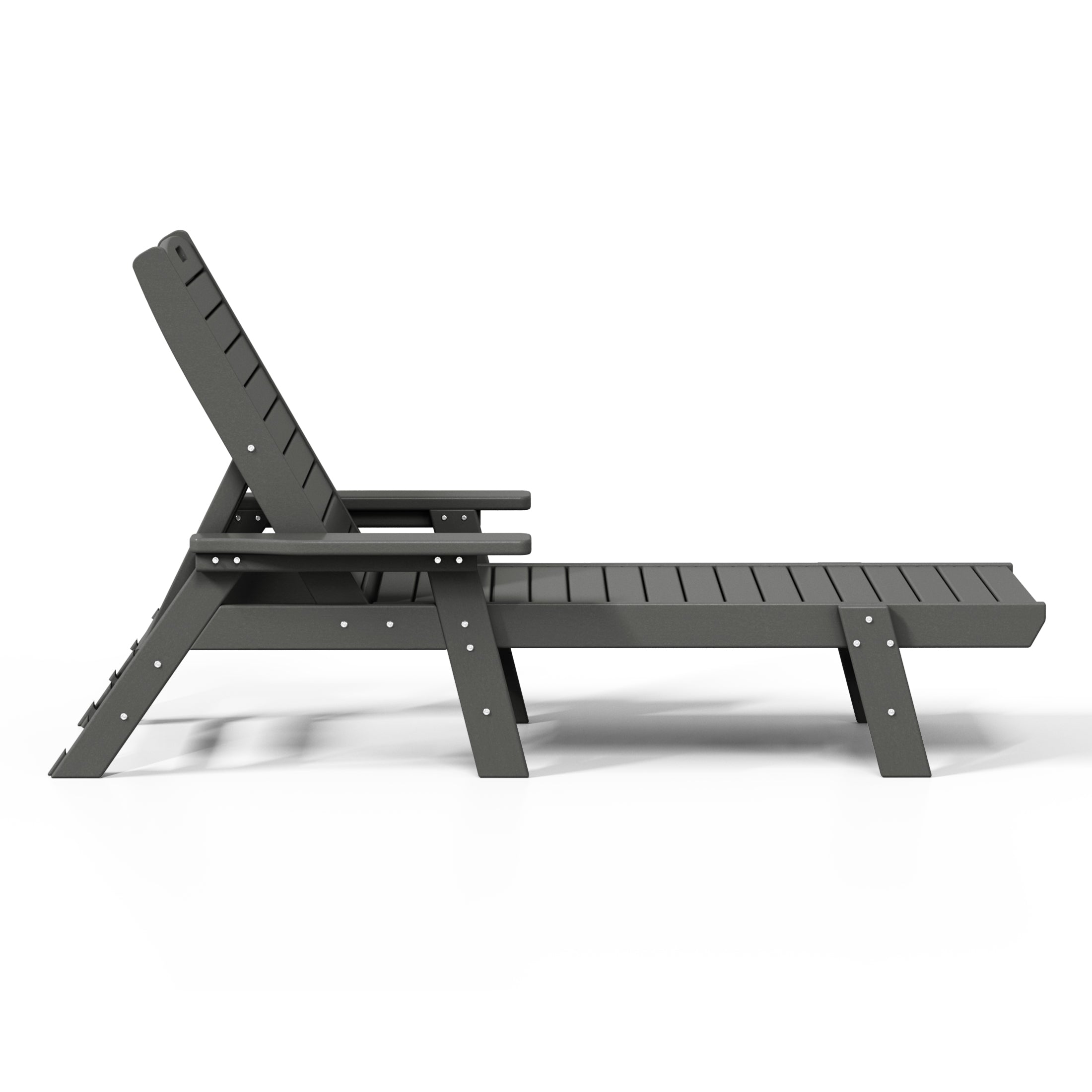 Santa Monica All-Weather Outdoor Reclining Sun Lounger with Arm Rests Gray Seahawk Designs Patio Chaise Lounges