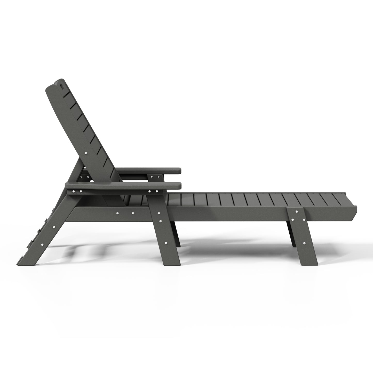Santa Monica All-Weather Outdoor Reclining Sun Lounger with Arm Rests Gray Seahawk Designs Patio Chaise Lounges