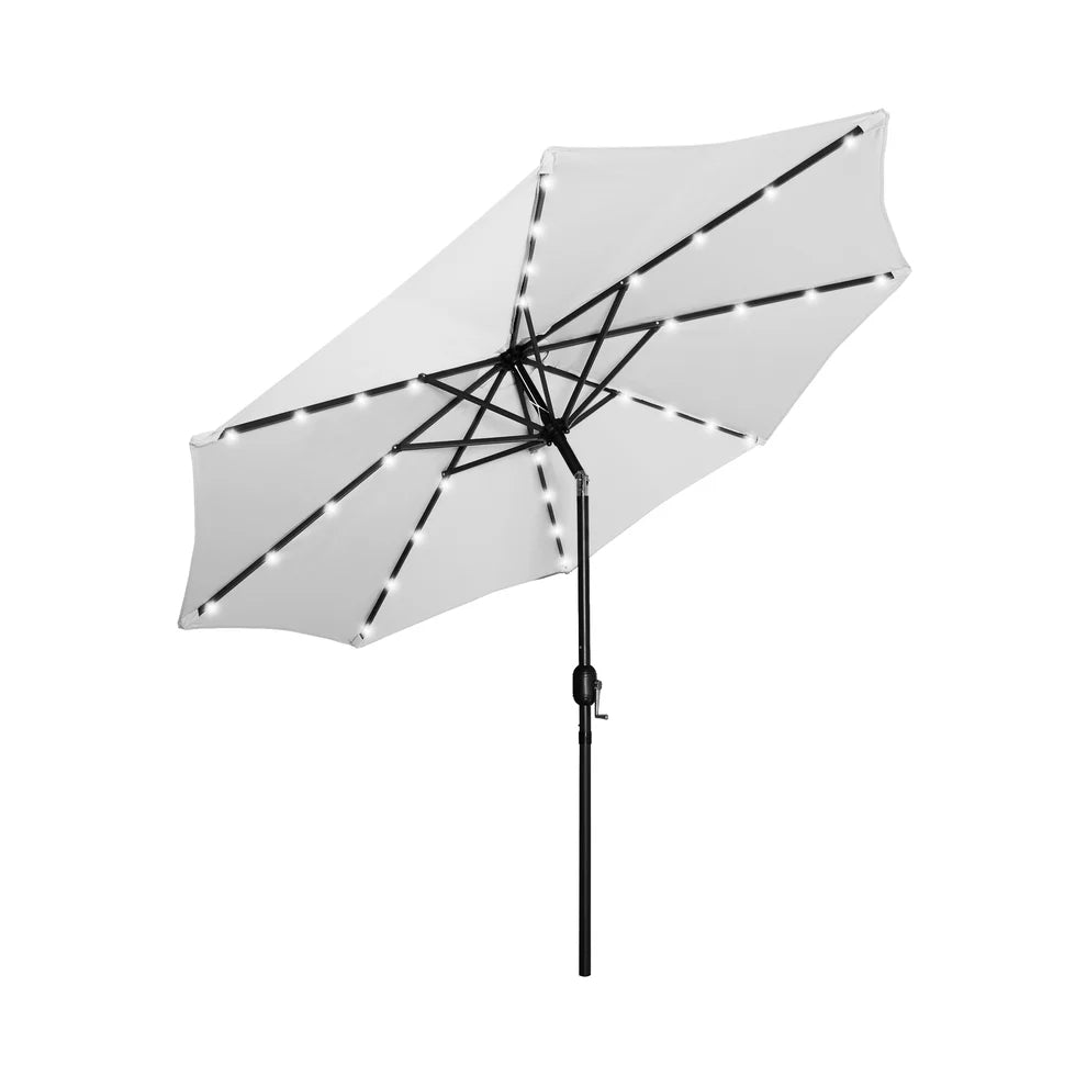 Kona 9ft Market Umbrella with Solar LED Lights White Seahawk Designs Patio Umbrellas