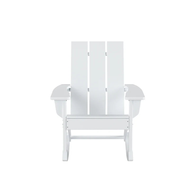 Malibu Modern All-Weather Outdoor Rocking Adirondack Chair White Seahawk Designs Patio Rocking Chairs