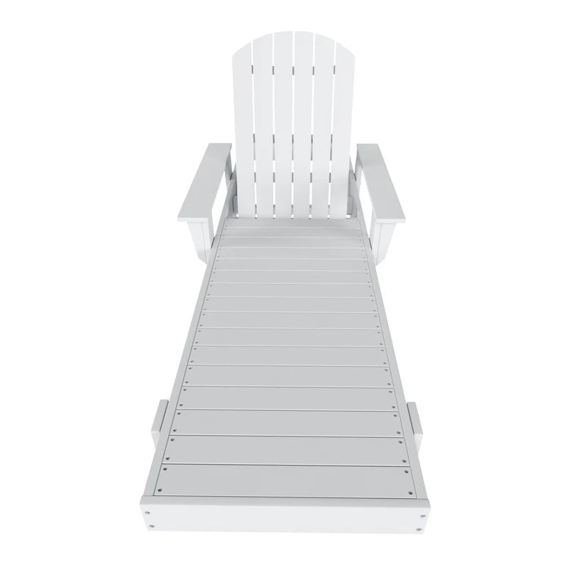 Westport Classic All-Weather Outdoor Adirondack Reclining Sun Lounger With Arms Rests White Seahawk Designs Patio Chaise Lounges